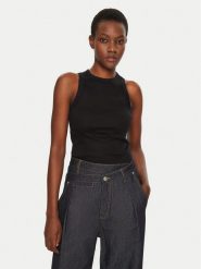 IVY OAK Top Klara IO1100X2350 Czarny Slim Fit. Czarne topy IVY & OAK, xl, bez wzorów, z bawełny, bez kołnierzyka, bez ramiączek. Za 169.99 zł.