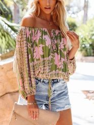 Milan Kiss Bluzka w kolorze jasnoróżowo-zielonym rozmiar: M. Różowe bluzki Milan Kiss, m, bez wzorów, bez kołnierzyka, bez ramiączek. Za 139.54 zł.