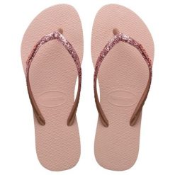 Japonki damskie Havaianas Slim Glitter II. Czerwone japonki Havaianas, bez wzorów, sportowe. Za 119.99 zł.