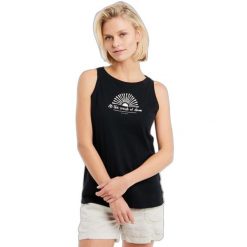 Damski tank top Protest Prtkuhli. Czarne topy Protest, bez wzorów, z bawełny, eleganckie, bez kołnierzyka, bez ramiączek. Za 109.99 zł.