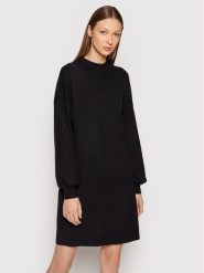 Vero Moda Sukienka dzianinowa Nancy 10249116 Czarny Relaxed Fit. Czarne sukienki Vero Moda, s, bez wzorów, z dzianiny, bez kołnierzyka, bez ramiączek. Za 99.99 zł.