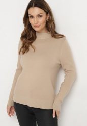 Jasnobeżowy Sweter z Wiskozą o Prostym Kroju ze Stójką i Wewnętrznym Ociepleniem Gemira. Brązowe swetry Born2be, z aplikacjami, z jeansu, biznesowe, bez ramiączek. W wyprzedaży za 76.49 zł.