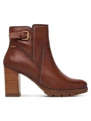 Pikolinos Botki Connelly W7M-8730 Brązowy. Brązowe botki Pikolinos, bez wzorów, ze skóry, bez obcasa, na słupku, bez zapięcia. Za 799.99 zł.