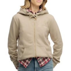 Bluza Superdry Essential Logo Ziphood Hb. Brązowe bluzy z kapturem Superdry, s, bez wzorów, z bawełny, bez kaptura. Za 349.25 zł.