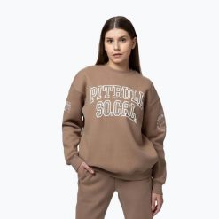 Bluza damska Pitbull Crewneck Fiora. Brązowe bluzy PITBULL, m, bez wzorów, z bawełny, klasyczne, bez ramiączek, bez kaptura. Za 169.99 zł.