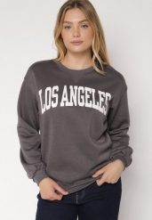 Szara Bluza z Bawełną i Napisem Fezorla. Szare bluzy bez kaptura Born2be, l, bez wzorów, z bawełny, bez kaptura. Za 69.99 zł.