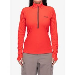 Bluza z zamkiem 1/2 damska Columbia DriVenture Half Zip. Czerwone bluzy Columbia, bez wzorów, sportowe, bez ramiączek, bez kaptura. Za 329.99 zł.