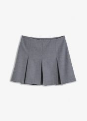 Spódnica mini z mieszanki wiskozy. Szare spódnice bonprix, bez wzorów, z wiskozy, mini. Za 112.99 zł.