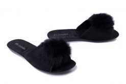 INBLU NP-6V 014 czarny, kapcie damskie. Czarne kapcie Inblu, bez wzorów, z tkaniny. Za 56.99 zł.