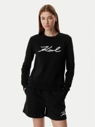 KARL LAGERFELD Bluza B2W20010 Czarny Regular Fit. Czarne bluzy KARL LAGERFELD, l, bez wzorów, z bawełny, bez ramiączek, bez kaptura. Za 829.99 zł.