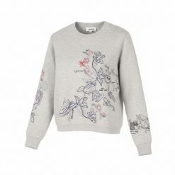 Desigual Jers Laia sweter damski L szary melange haftowany. Szare swetry Desigual, l, bez wzorów, z wiskozy, bez ramiączek. Za 337.99 zł.