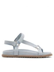 Jenny Fairy Sandały LYN KL H305-8 Błękitny. Niebieskie sandały Jenny Fairy, bez wzorów, z materiału, bez obcasa, na płaskiej podeszwie, bez zapięcia. Za 129.99 zł.