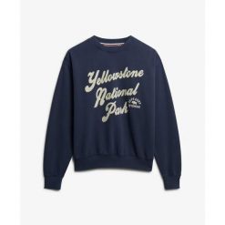 Bluza damska Superdry Lo-fi Outdoor. Niebieskie bluzy Superdry, bez wzorów, bez ramiączek, bez kaptura. Za 326.00 zł.