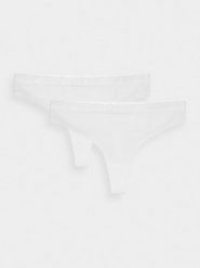 4F Bielizna stringi (2-pack) damskie - białe L. Biała stringi 4f, bez wzorów, z bawełny. W wyprzedaży za 39.99 zł.