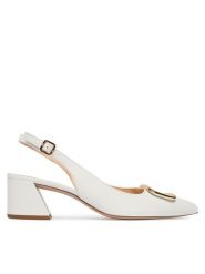 HÖGL Czółenka 1-104623 Biały. Białe czółenka Högl, bez wzorów, ze skóry, bez obcasa, bez zapięcia. Za 749.99 zł.