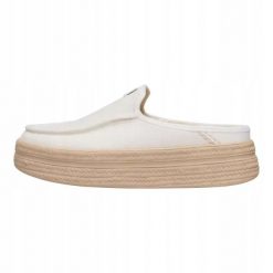 HeyDude Damskie Espadryle Austin Lift Espadrille Woven. Białe espadryle Hey dude, bez wzorów, z materiału, bez obcasa. Za 379.00 zł.