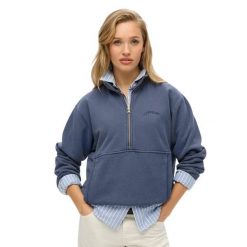 Kurtka oversize z okrągłym dekoltem dla kobiet Superdry Athletic Essentials. Niebieskie kurtki Superdry, xl, bez wzorów, casualowe, bez kaptura. Za 330.80 zł.