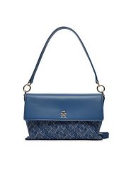 Tommy Hilfiger Torebka Distinct Shoulder Bag Mono AW0AW16794 Niebieski. Niebieskie torebki klasyczne Tommy Hilfiger, bez wzorów, z materiału, bez dodatków. Za 339.99 zł.