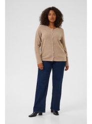 KAFFE curve Kardigan w kolorze jasnobrązowym rozmiar: M. Brązowe swetry KAFFE curve, m, bez wzorów, bez ramiączek. Za 130.99 zł.