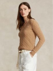 Polo Ralph Lauren Sweter 211910422002 Beżowy Regular Fit. Brązowe swetry Polo Ralph Lauren, xxs, bez wzorów, z wełny, bez ramiączek. Za 659.99 zł.