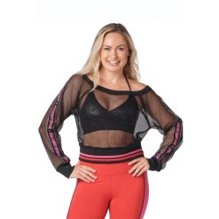 Bluzka sportowa damska z siateczki Zumba Wear L. Czarne t-shirty sportowe ZUMBA WEAR, l, bez wzorów, z poliesteru, bez ramiączek, na jogę i pilates. W wyprzedaży za 114.00 zł.