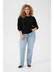 KAFFE curve Bluzka "Civena" w kolorze czarnym rozmiar: XL. Czarne bluzki KAFFE curve, xl, bez wzorów, bez kołnierzyka, bez ramiączek. Za 88.64 zł.