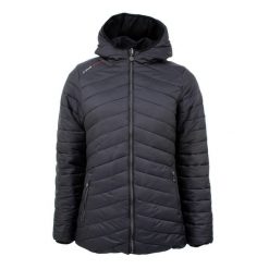 Damska kurtka puchowa dwustronna parka Peak Mountain Asario. Czarne kurtki Peak Mountain, na zimę, bez wzorów, z puchu, bez kaptura. W wyprzedaży za 451.50 zł.