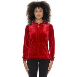 Bluza z kaptur na co dzień na siłownię. Czerwone bluzy LEONE 1947 APPAREL, bez wzorów, z poliesteru, bez ramiączek, bez kaptura. Za 191.56 zł.