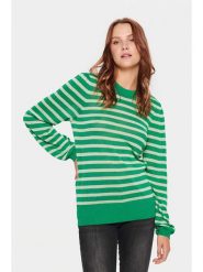 SAINT TROPEZ Sweter "Saint Tropez" w kolorze zielonym rozmiar: L. Zielone swetry Saint Tropez, l, bez wzorów, ze splotem, bez ramiączek. Za 149.66 zł.