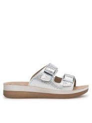 Inblu Klapki FT020400 Srebrny. Szare klapki Inblu, bez wzorów, z syntetyku, bez obcasa, bez zapięcia. Za 119.99 zł.
