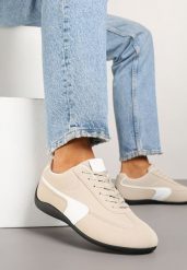 Beżowe Sneakersy Typu Klasyczne Tenisówki Zelritia. Brązowe trampki Renee, z aplikacjami, z jeansu, biznesowe, bez zapięcia. W wyprzedaży za 67.99 zł.