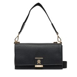 Torebka Tommy Hilfiger. Czarne torebki klasyczne Tommy Hilfiger, bez wzorów, klasyczne, bez dodatków. Za 559.99 zł.