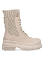 Liu Jo Skórzane botki w kolorze szarobrązowym rozmiar: 38. Brązowe botki Liu Jo, z aplikacjami, z gumy, bez obcasa, na platformie, bez zapięcia. Za 427.42 zł.