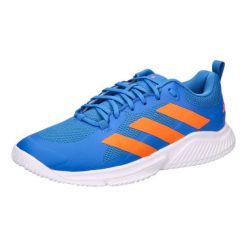 Buty halowe adidas Court Team 2.0. Niebieskie buty do biegania adidas, bez wzorów, bez zapięcia, do biegania. Za 441.00 zł.