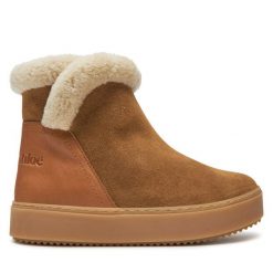 Botki See By Chloé. Brązowe botki See By Chloé, bez wzorów, bez obcasa, na płaskiej podeszwie, bez zapięcia. Za 1,099.00 zł.
