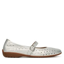 Baleriny Josef Seibel. Szare baleriny Josef Seibel, bez wzorów, bez obcasa, bez zapięcia. Za 389.99 zł.