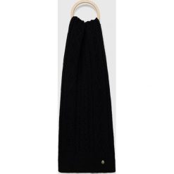 Guess szalik damski kolor czarny gładki. Czarne szaliki i kominy Guess, z aplikacjami, z dzianiny. Za 219.99 zł.