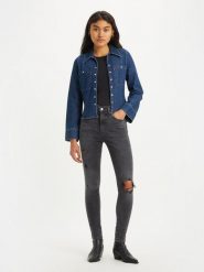 Levi´s Dżinsy "Mile" - Super Skinny fit - w kolorze antracytowym rozmiar: W26/L34. Czarne jeansy l, z aplikacjami, klasyczne, z podwyższonym stanem. Za 286.84 zł.