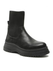 Jenny Fairy Botki WS3180-1 Czarny. Czarne botki Jenny Fairy, bez wzorów, ze skóry, bez obcasa, na płaskiej podeszwie, bez zapięcia. Za 199.99 zł.