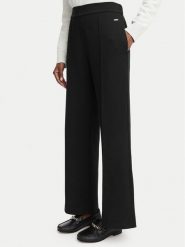 Calvin Klein Spodnie materiałowe LV044G210G Czarny Wide Fit. Czarne spodnie materiałowe Calvin Klein, bez wzorów, z materiału. Za 489.99 zł.