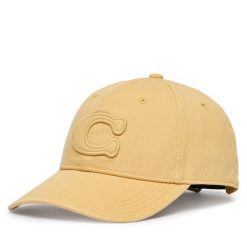 Czapka z daszkiem Coach. Brązowe czapki z daszkiem Coach, bez wzorów. Za 209.99 zł.