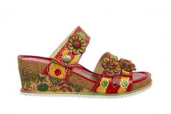 Klapki Laura Vita Bonito 19 Rouge 202064, Czerwony, Skóra naturalna - 37. Czerwone klapki LAURA VITA, z aplikacjami, z materiału, eleganckie, bez obcasa, na koturnie, bez zapięcia. W wyprzedaży za 224.10 zł.