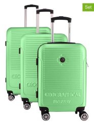 Geographical Norway 3-częściowy zestaw "Santiago" w kolorze zielonym rozmiar: onesize. Zielone walizki Geographical Norway. Za 347.99 zł.