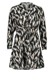 ONLY Sukienka w kolorze czarno-beżowym rozmiar: XS. Czarne sukienki ONLY, na co dzień, xs, bez wzorów, bez kołnierzyka, bez ramiączek, midi, proste. Za 43.78 zł.