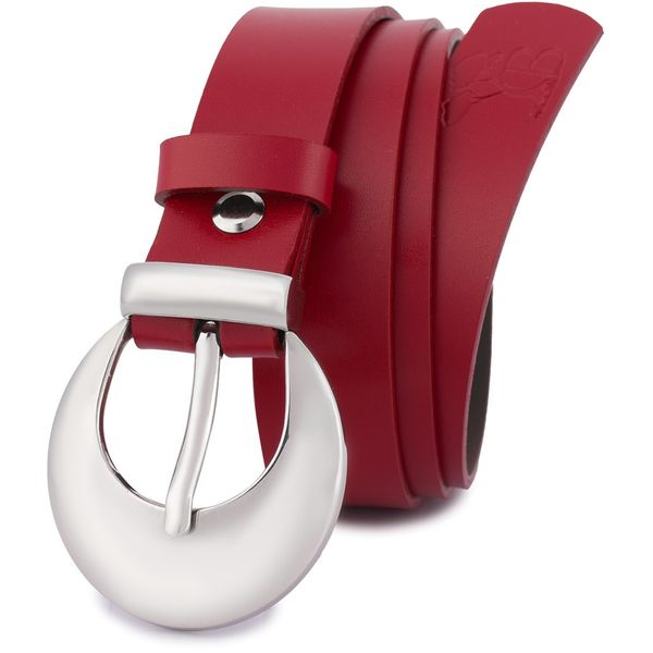 Pasek skórzany BELTIMORE r.90-105 cm O01 czerwony O01. Czerwone paski bez wzorów. Za 49.90 zł.