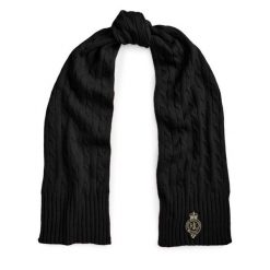 Szalik LAUREN RALPH LAUREN. Czarne szaliki i kominy Lauren Ralph Lauren, bez wzorów. Za 379.99 zł.