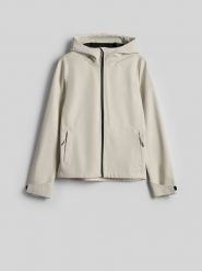 4F Kurtka softshell wiatroodporna membrana 5000 damska - kremowa M. Białe kurtki 4f, l, bez wzorów, z softshellu, klasyczne, bez kaptura. Za 299.99 zł.