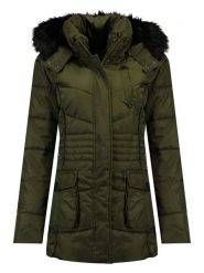 Geographical Norway Płaszcz zimowy "Bouvar" w kolorze ciemnozielonym rozmiar: 128. Zielone płaszcze Geographical Norway, na zimę, bez wzorów, bez kaptura. Za 220.12 zł.