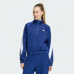 Bluza Stadium. Niebieskie bluzy adidas, xs, bez wzorów, z bawełny, sportowe, bez ramiączek, bez kaptura. Za 329.00 zł.