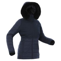 Kurtka narciarska damska Wedze 100 Warm. Niebieskie kurtki narciarskie WED'ZE, na zimę, xl, bez wzorów, z futra, bez kaptura, narciarskie. Za 349.99 zł.